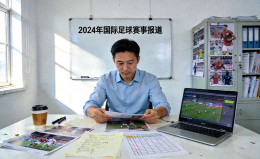 体育新闻编辑室内记者整理赛事报道素材